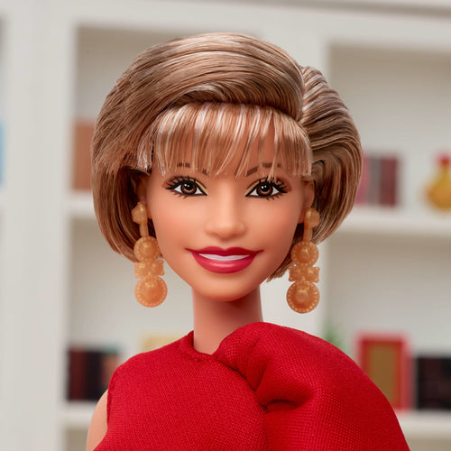Barbie inspiring Women Collectible Doll, Isabel Allende in Red Dress & Book Accessory & Pet