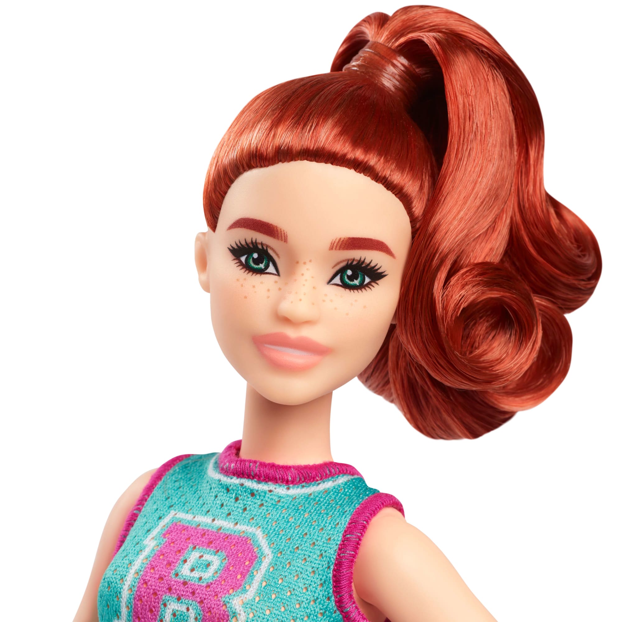 Barbie Fashionistas Doll #232 in Jersey Top And Pleated Purple Skirt, Red Hair