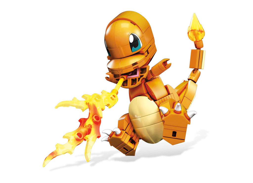 MEGA Pokémon Build & Show Charmander Toy Building Set, 4 inches Tall,