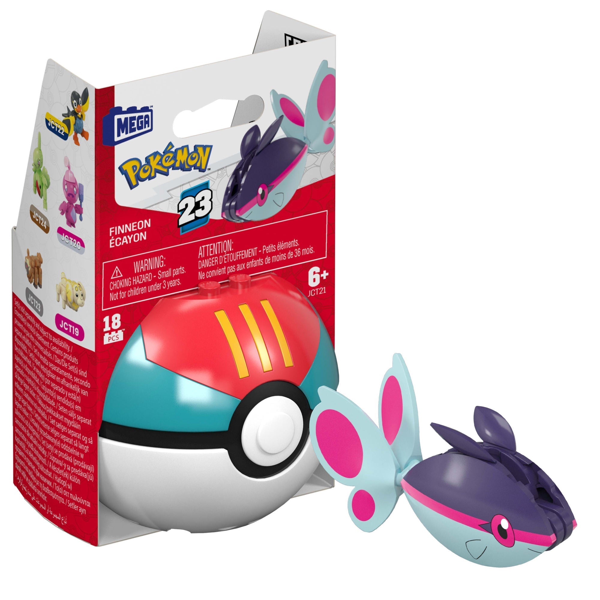 MEGA Pokémon Jogo de Construção Pokébola Colecionável Finneon