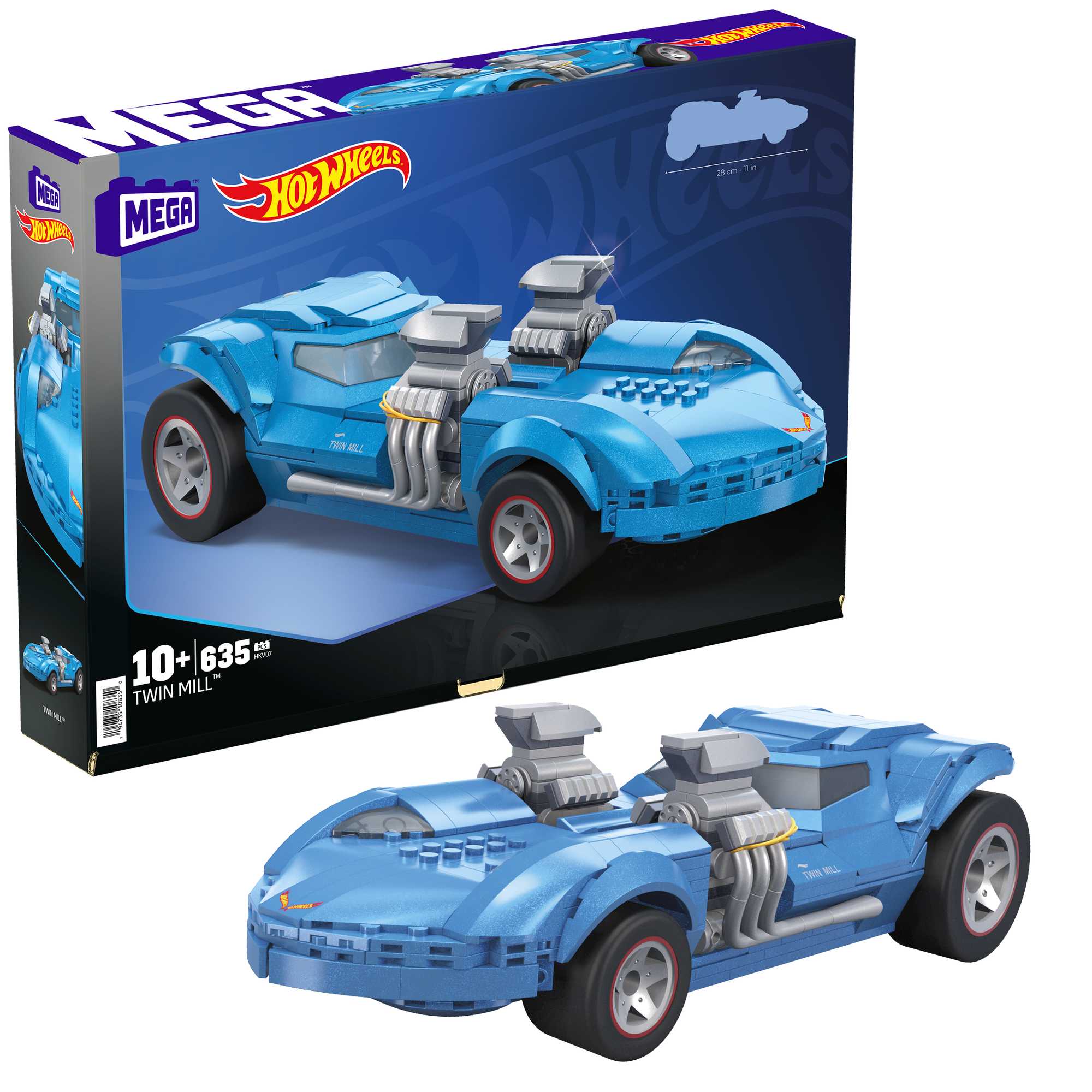 Mega Hot Wheels Coffret de Construction Voiture Twin Mill (635 Pièces) Pour Collectionneurs