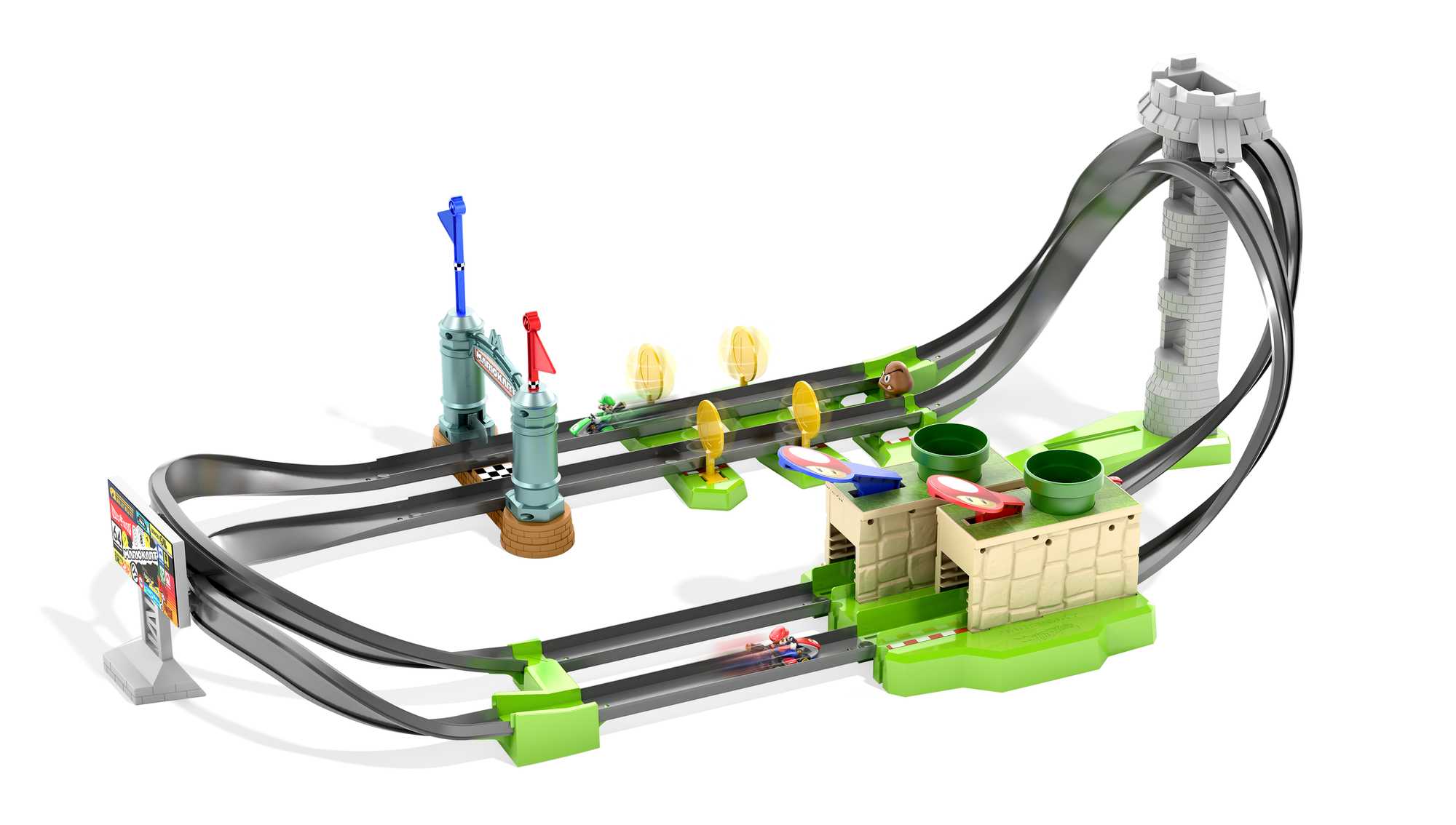 Hot Wheels Mario Kart Pista de Brinquedo De Circuito Longo