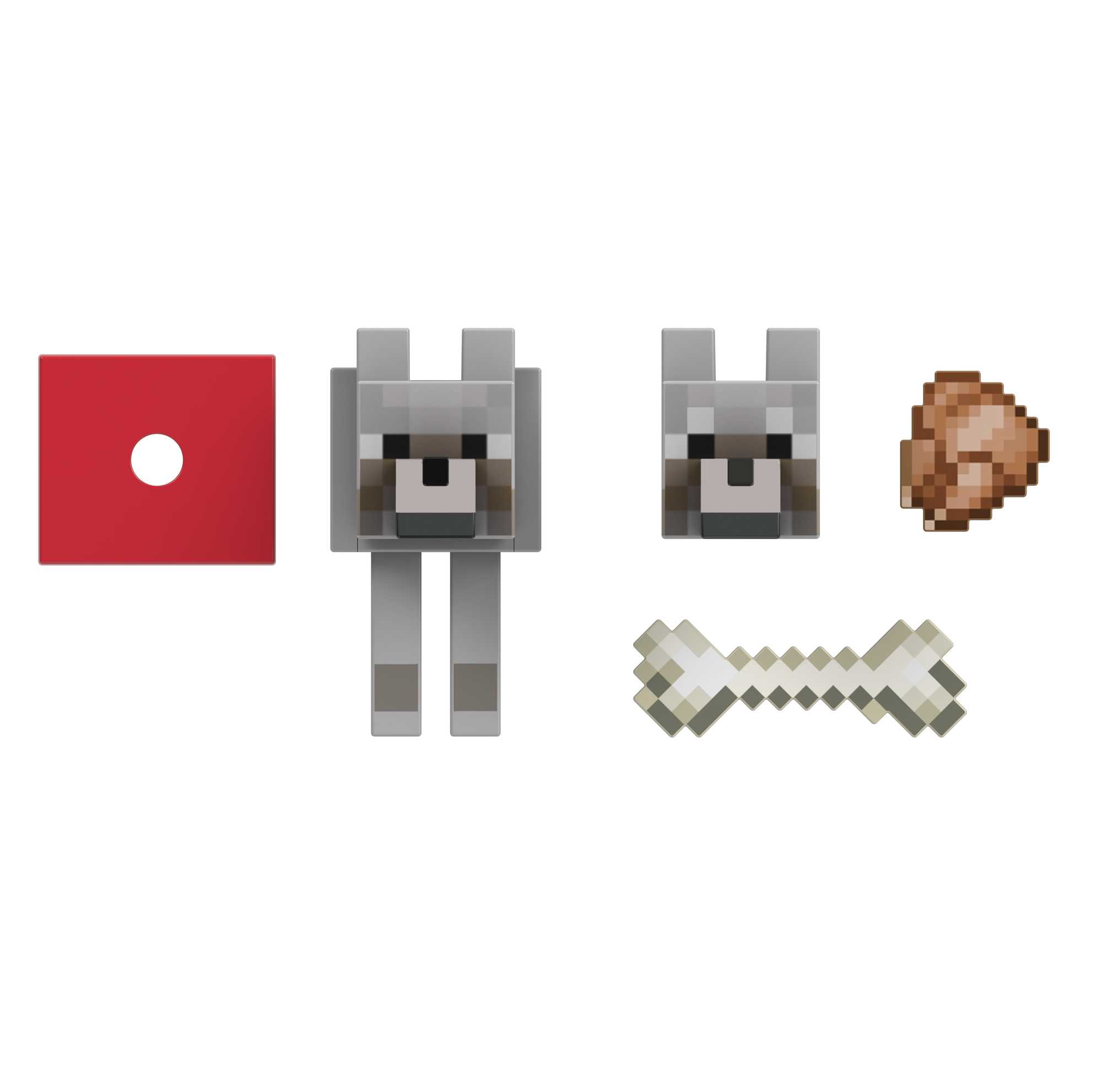Minecraft-Loup-Figurine 14 Cm à Collectionner Avec Accessoires
