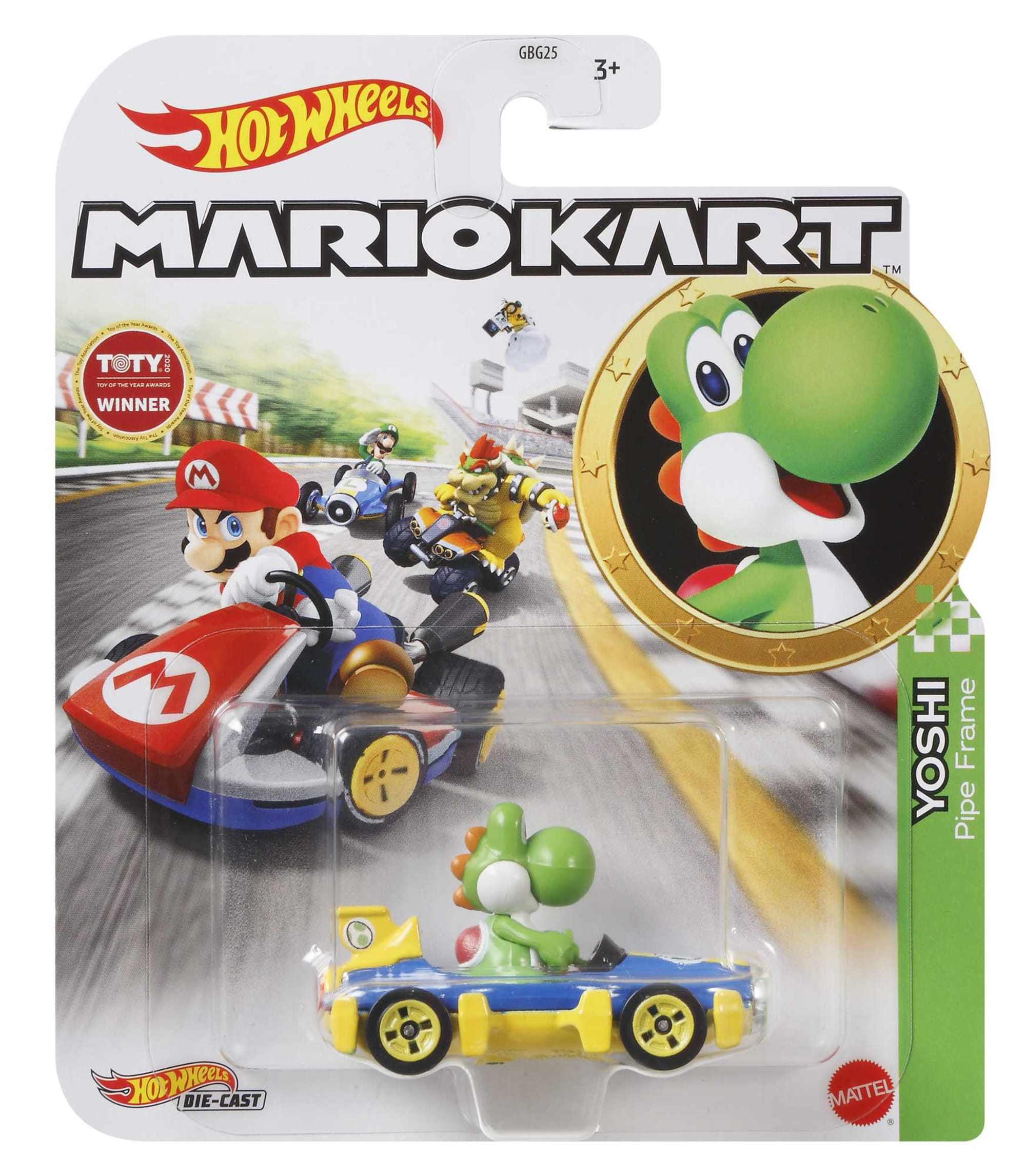 Hot Wheels Mario Kart Veículo de Brinquedo Yoshi Match