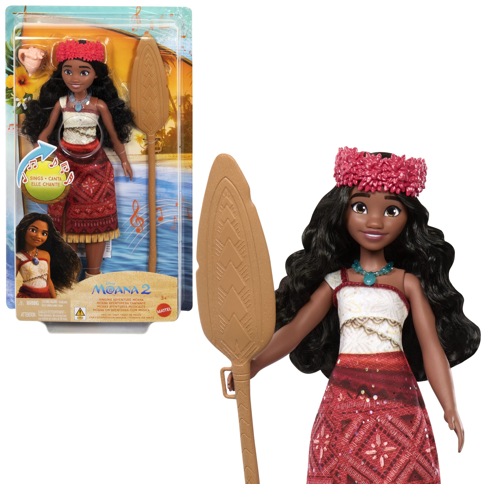 Disney Moana 2 Poupée et Acc. Moana Aventures Musicales, Anglais
